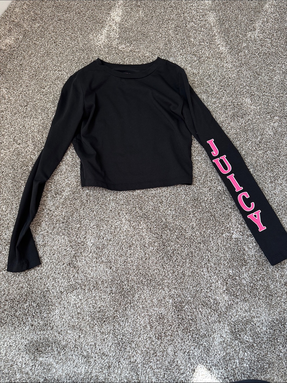 Juicy Couture Black Long Sleeve Crop Top